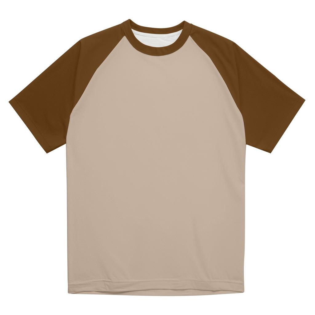 Men's Round Neck Contrast Color Raglan Short Sleeve Top T-shirt