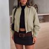 TIFICY Women's Fashion Casual Solid Color Print Fall Winter Long Sleeve O-Neck Jackets & Coats