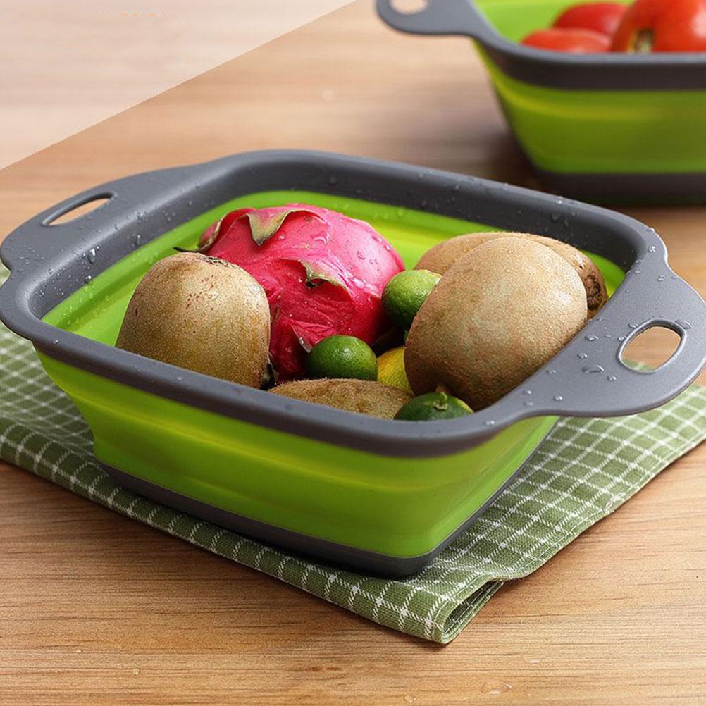 2 Pcs Wash Basin Sink Collapsible Drainer Basket Fruits Household Baskets Food Strainers
