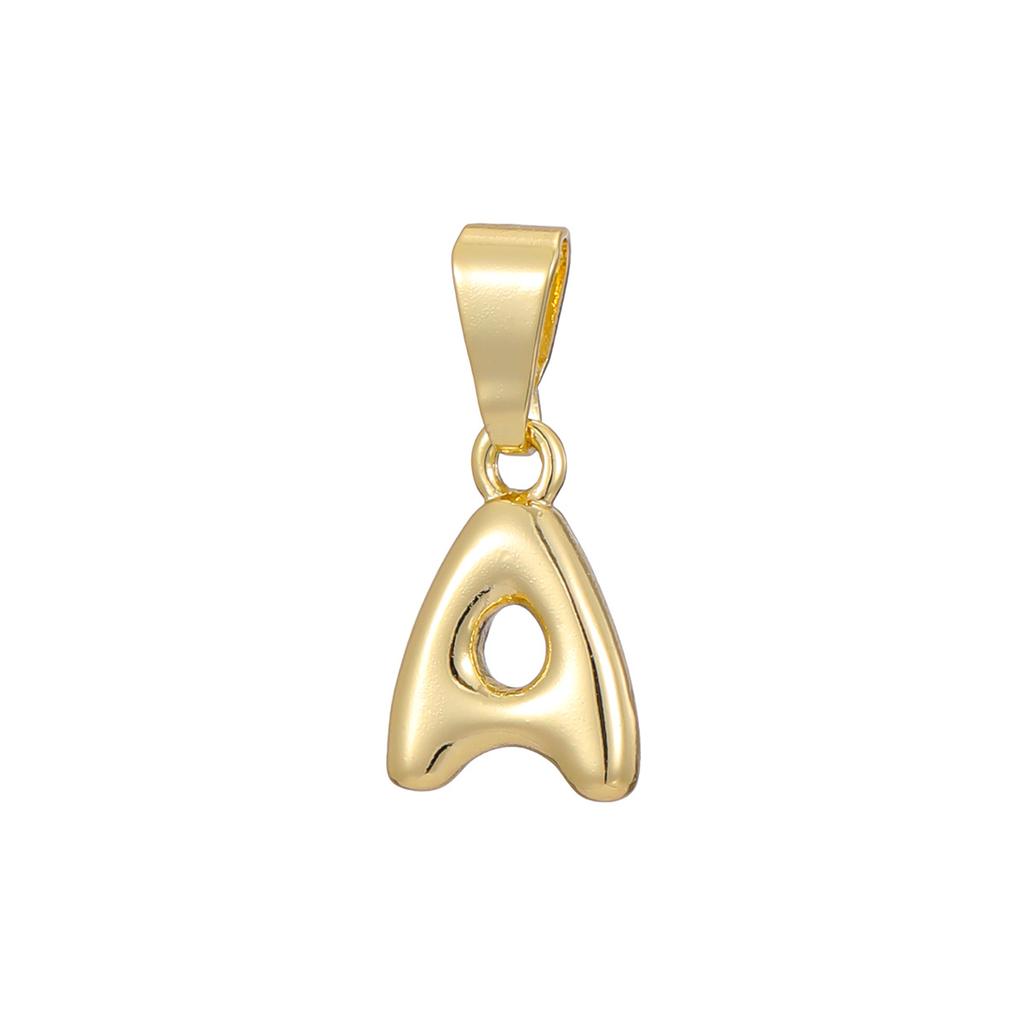Brass Gold-Plated Letter Pendant - DIY Personalized 26-Letter Necklace