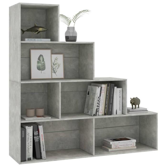 VidaXL Bibliothèque/Séparateur de pièce Gris béton 155x24x160 cm