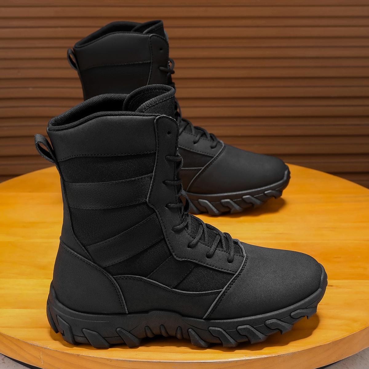 

Men s high top boots, casual sports shoes, outdoor camouflage, wear-resistant, trendy and fashionable men s boots 39