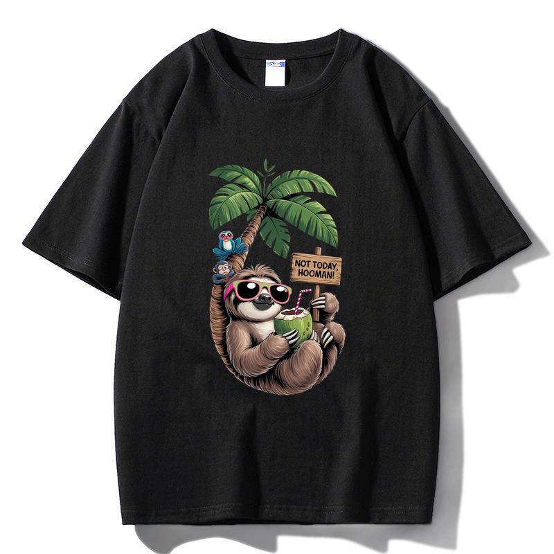 

M45 MINISO 2026 Summer Men Women Print Oversized T-shirt Casual Cotton Tee XS чёрный