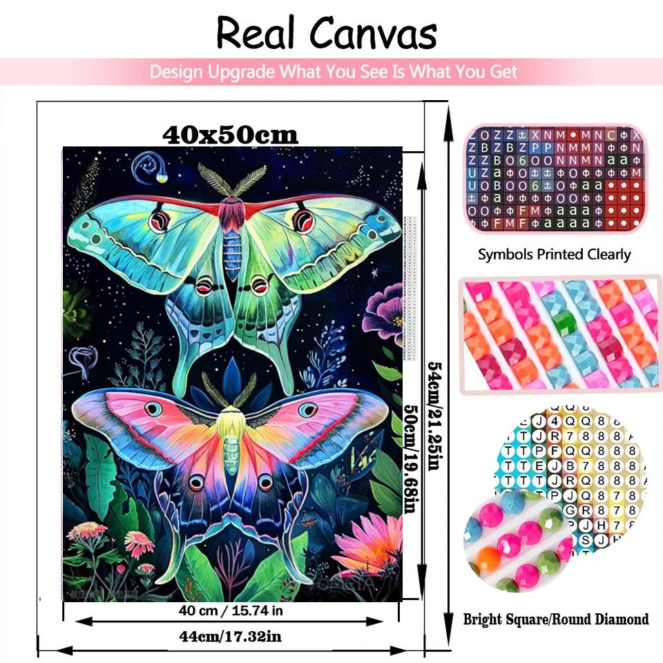 5DDIY Diamond Painted Butterfly Animal Diamond Cross Embroidery Dream Flower Embroidery Landscape Home Wall Decoration
