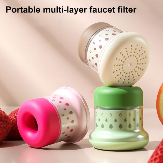 Kitchen Faucet Water Filter, Universal Anti Splash Tap Attachment with Multi Layer Filtration, Portable Home Water Purifier