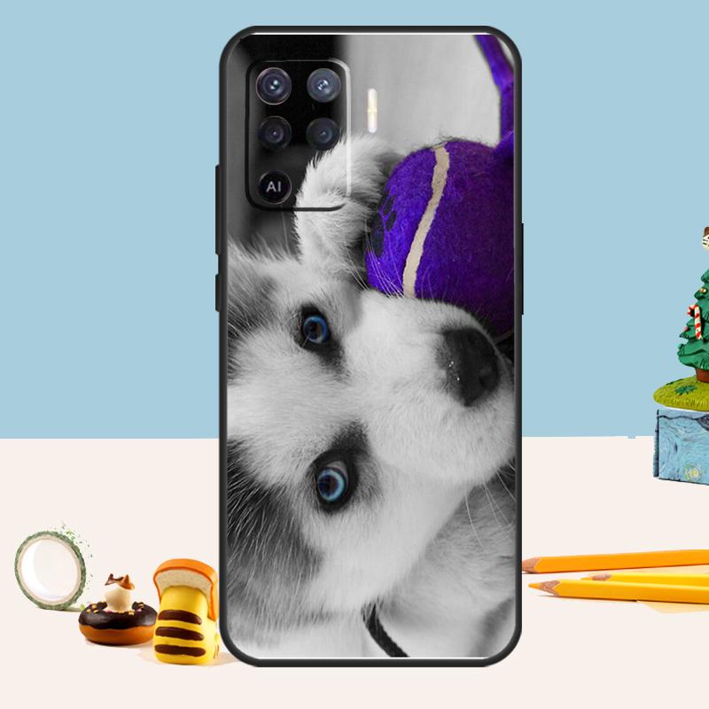 Animal Dog Husky Case For Oppo A98 A78 A58 A18 A38 A74 A94 A54 A15 A17 A57 A6 A5 Pro A16 A76 A96 A40 A60 A80