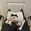 Y2k Pink Bow Armpit Bag for Women, New Fashionable and Versatile Texture Light Luxury Single Shoulder Small Square Bags