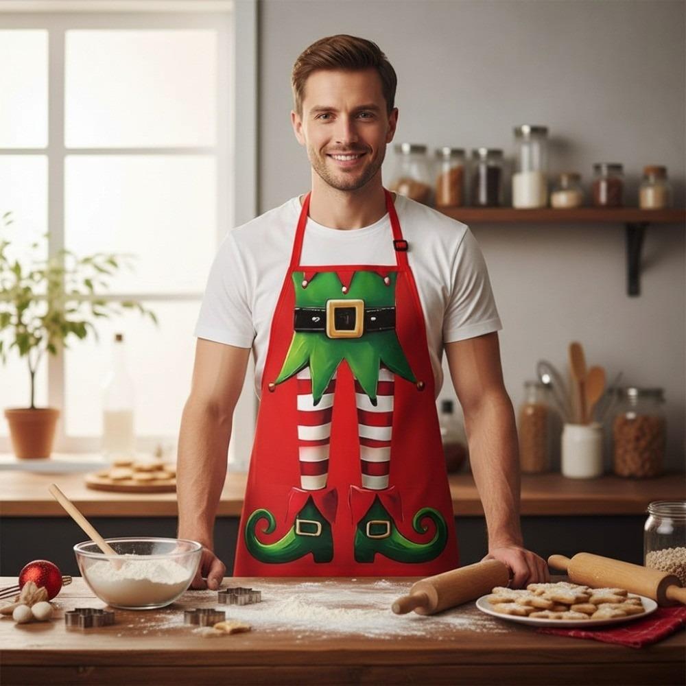 4PCS Stain-resistant Christmas Elf Aprons Waterproof Christmas-Themed Apron  Holiday