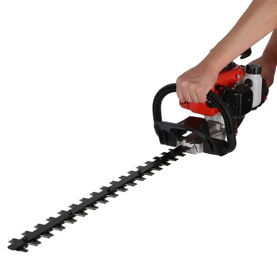 1 Set 24 Inch Fuel-efficient Low Voice High-powered Hedge Trimmer Double Side Blade 26cc Gas Bush Cutter
