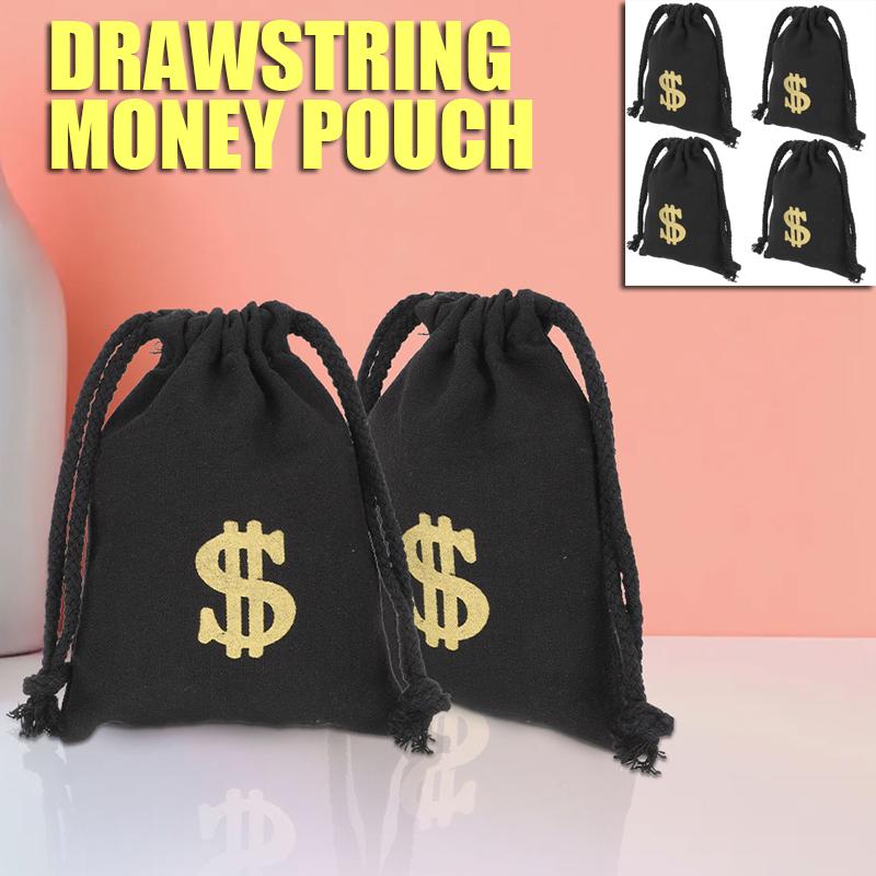 4 st Pengapåse Små Påsar Nyhet Dragsko Påse Partygåva Godispåse Temapåsar Bröllop Canvas Party Nyhet för Godis