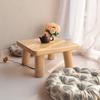 Japanese Burnt Paulownia Minimalist Tatami Stand Solid Wood Bay Window Desk Handcrafted Window-Side Table