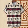 Vintage Ethnic Patterns 3D Print Beach Hawaii Shirts For Men Casual Turndown Collar Short Sleeve Beach Button Shirt Men's Shirts