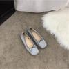 Fashion Soft PU Leather Bowtie Ballets Shoes Woman Square Toe Flats Cozy Roll-Up Moccasines Mujer Wedding Loafers Brides Dance Ballerina