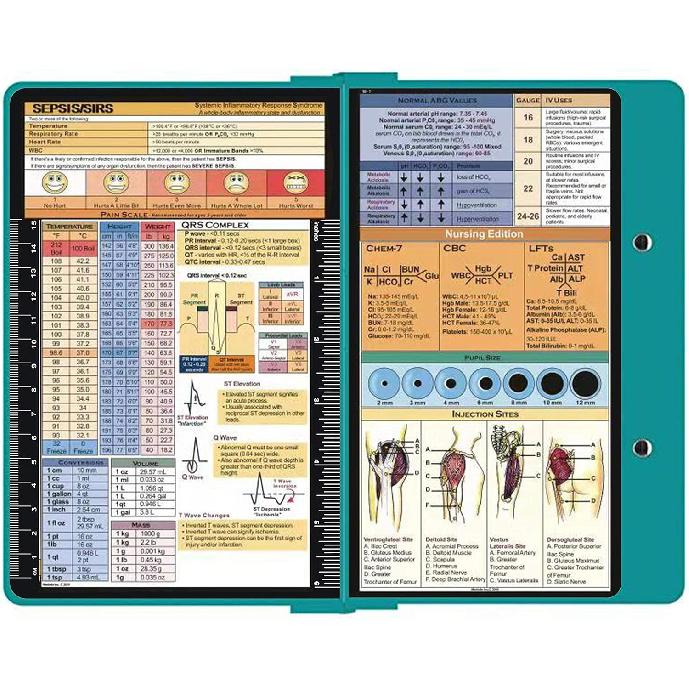 Foldable Nursing Clipboard - Letter Size, Aluminum, Teal