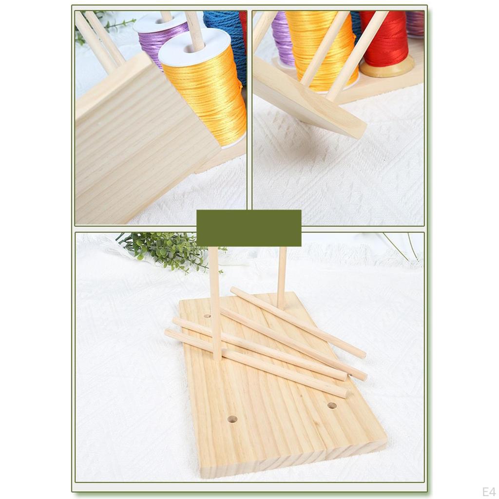 Ribbon Organizer Wooden Holder Storage Rack Sewing Thread Accessory Space Saving Function Suitable