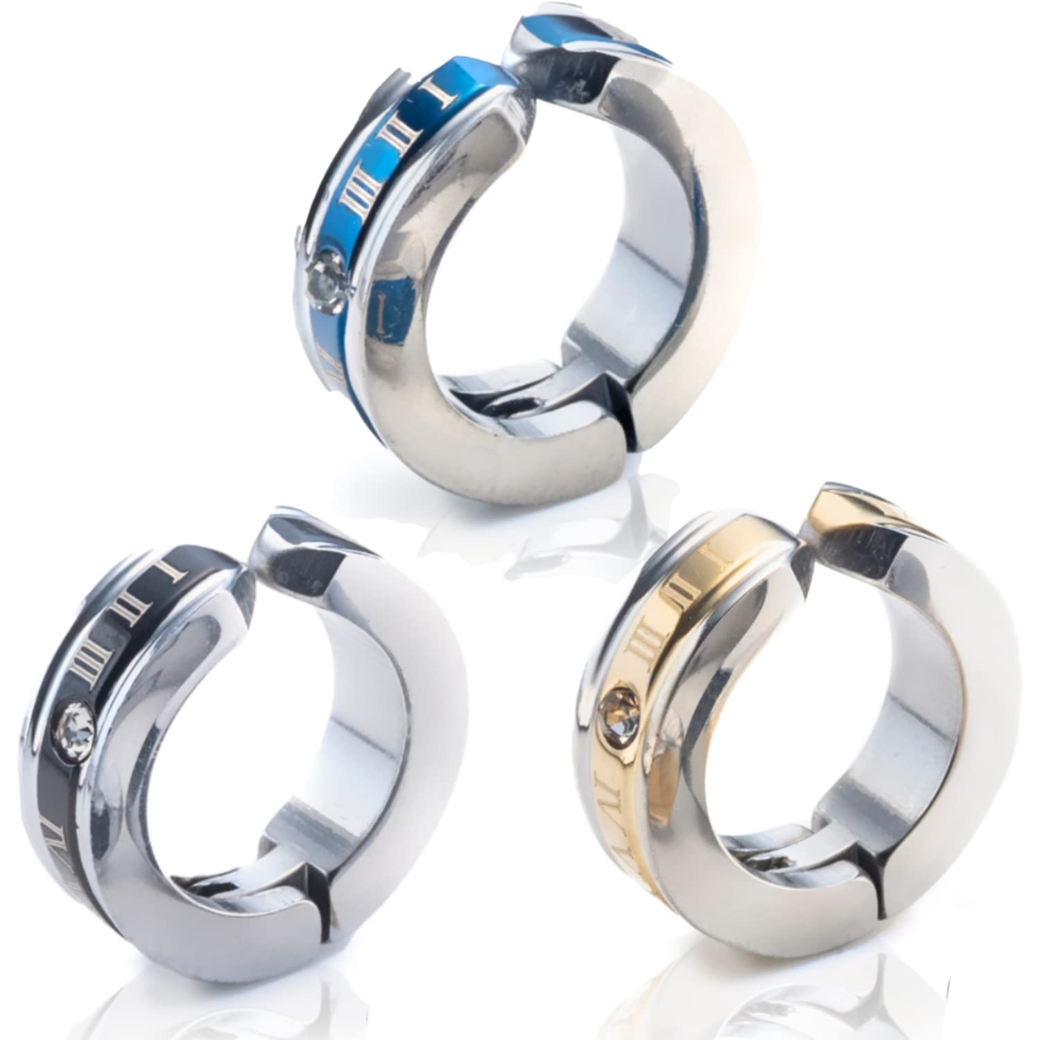 

Fake Earrings for Men and Stainless Steel Ear Pierced Hoop Single Roman Hoop Black of 3 [Puente] Women, Earrings, Cuffs, Earrings, Earrings, Ear,