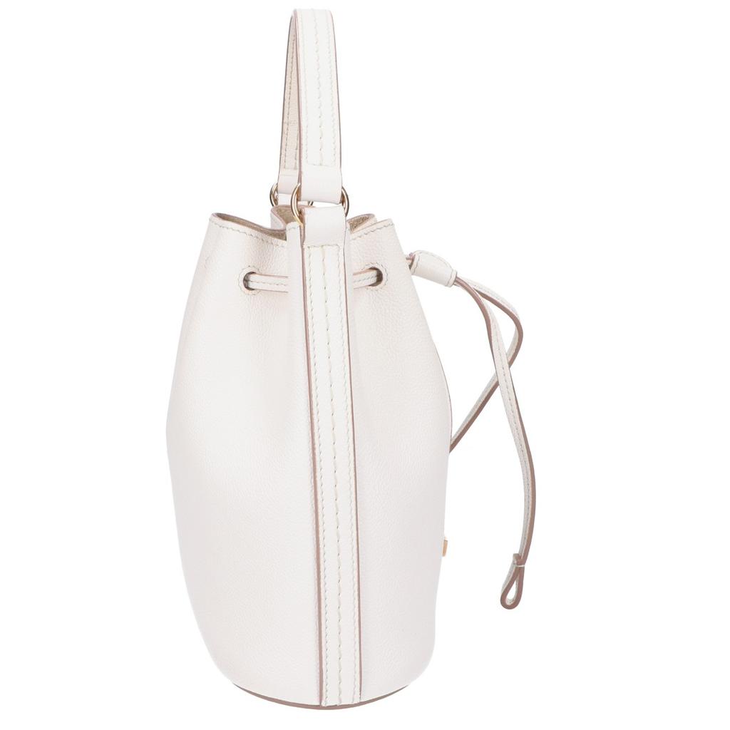 TOD'S Timeless 2-Way Drawstring Bucket Bag Shoulder bag whiteUsed