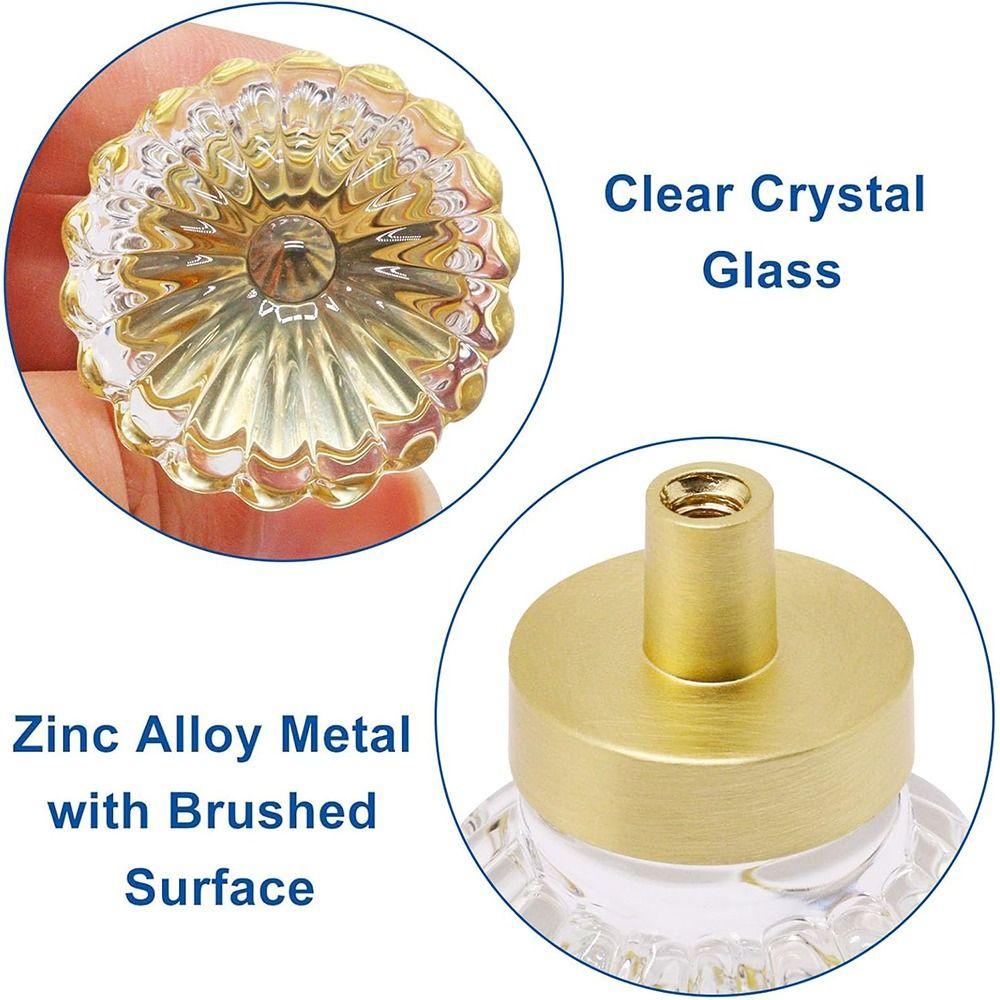 Gold Grey Transparent Crystal Cabinet Knobs Durable Excellent Design Crystal Knobs Furniture Dresser Knob for Kitchen Bathroom