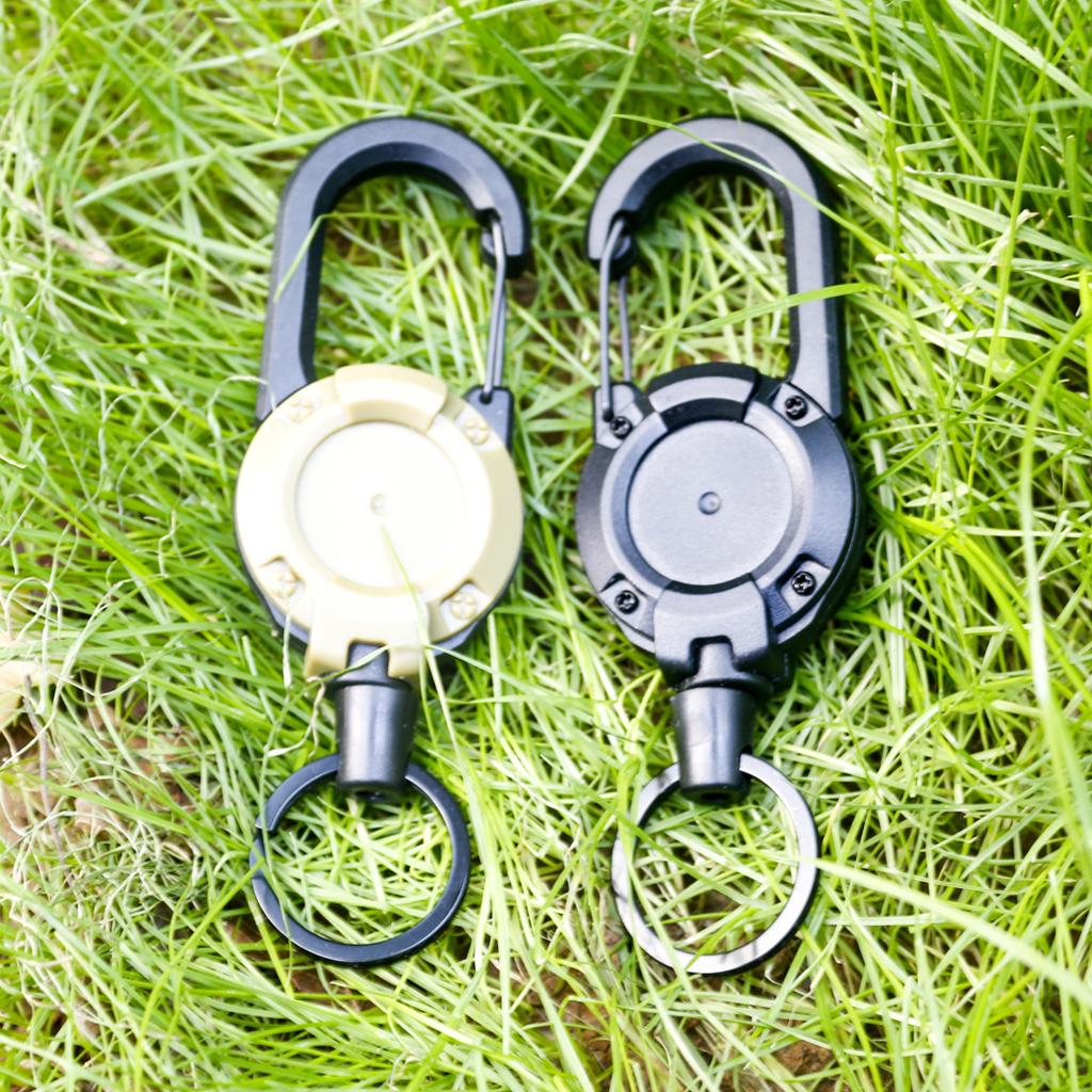 Adjustable Key Chain Adopts Steel Wire Rope Anti-fall Easy To Pull Buckle Elastic Hook Type Telescopic Buckle To Prevent Loss