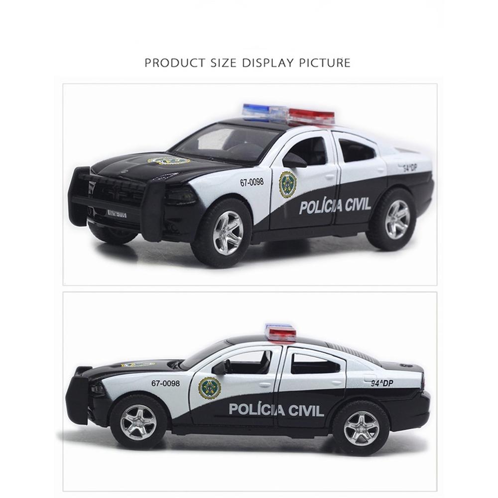 1/32 Alaşım Dodge Şarj Cihazı Polis Araba Modeli Döküm ve Oyuncak Araçlar Simülasyon Ses ve Işık Geri Çekin Koleksiyon Oyuncaklar Çocuklar Hediye