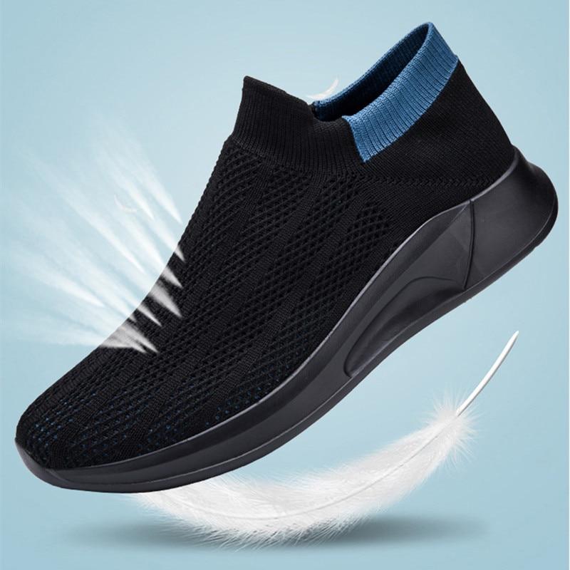 Men's Running Shoes Ultra-light Breathable Walking Shoes Non-slip Casual Sneakers Mesh Women's Slip-on Leisure Shoes