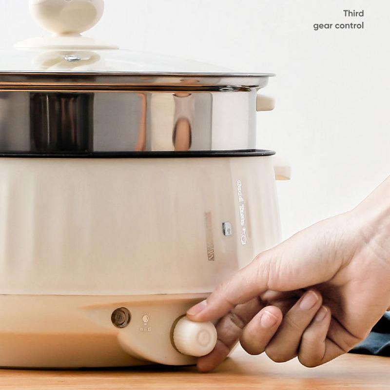 Multi Cookers Single/Double Layer Electric Pot 1.7L 1-2 People Household Non-stick Pan Hot Pot Rice Cooker Cooking Appliances