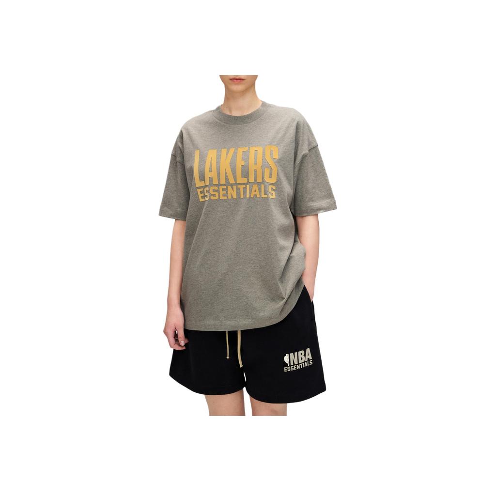 Fear of God Essentials x NBA Los Angeles Lakers Tee Grey Yello Unisex Tops Yellow 125AL244106F