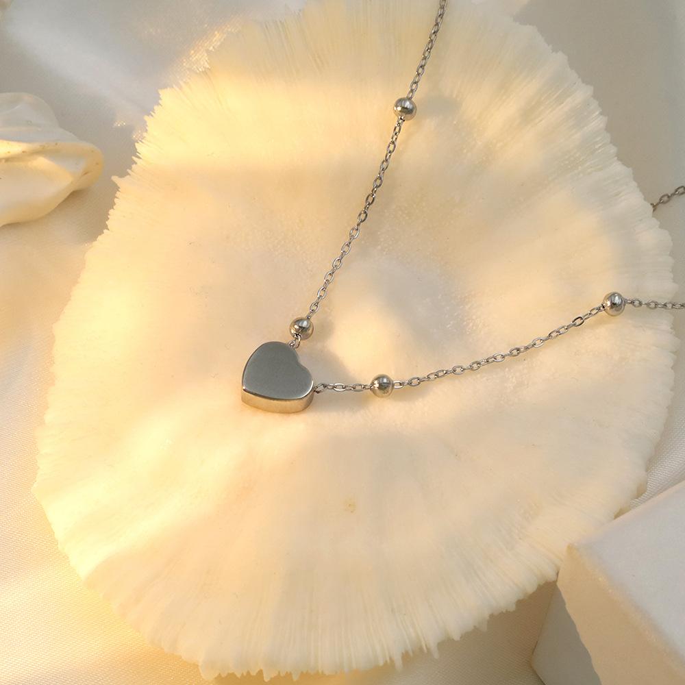 Accessories Fashion Simple Love Titanium Steel Necklace Women'S Niche Design 18K Clavicle Chain Advanced Sense Does Not Fade