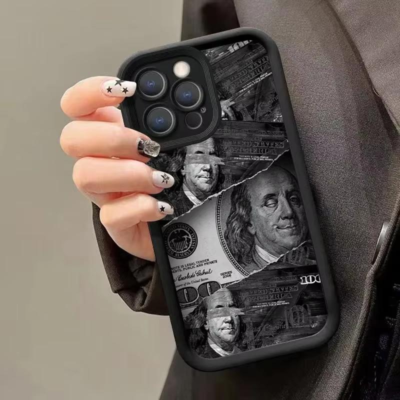Black Dollar Banknote Design Phone Case For IPhone 17 17Air 16 15 14 Plus 13 12 11 Pro Max Case Cover Funda Bumber Coque