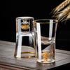 Lead-Free Crystal Glass with Built-In 24K Gold Leaf Shot Glass for Vodka And Spirits Golden Small Wine Glasses with Jinshan Gold