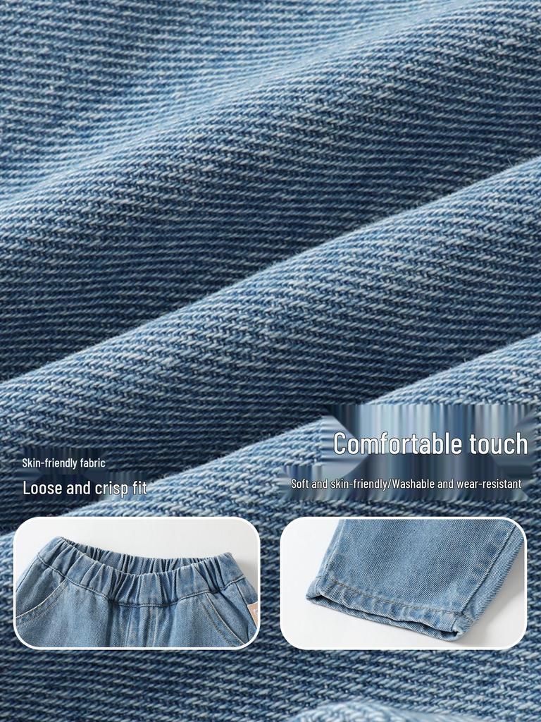 Kaka Panda Girls' Spring/Autumn Casual Jeans for Toddlers and Babies