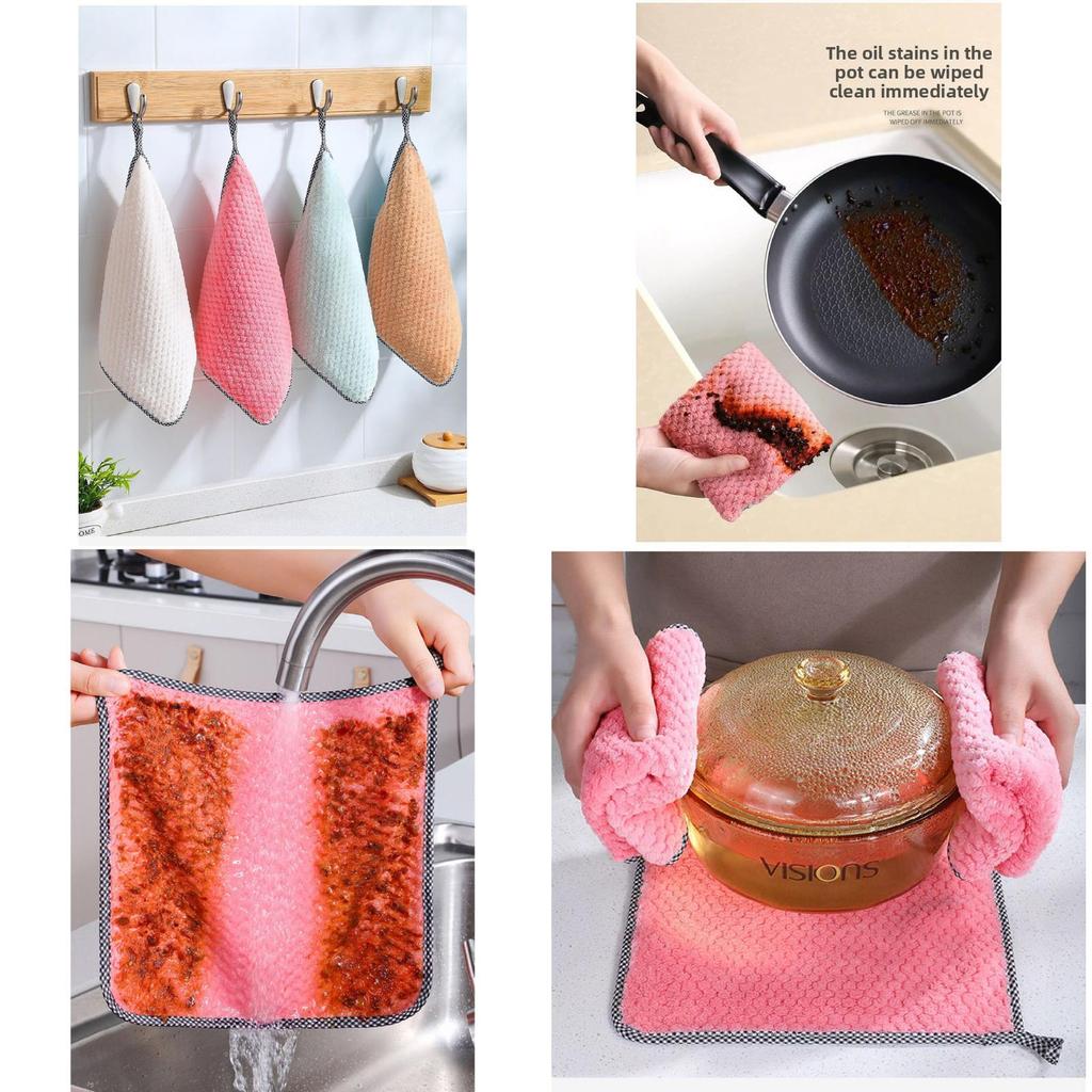 Kitchen Microfiber Dish Cloth With Water Absorption For Pots And Bowls