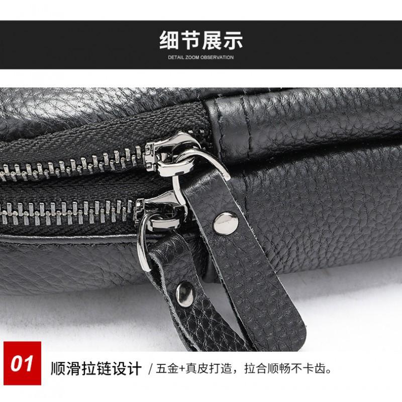 New Genuine Cowhide Chest Bag With Large Capacity Versatile Crossbody Fashionable Leather Men's Shoulder