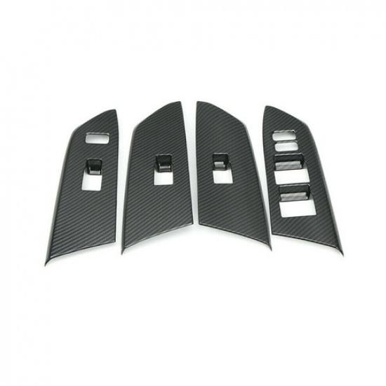 Fits Toyota Tundra 2014- Carbon Fiber Interior Door Window Switch Cover Trim