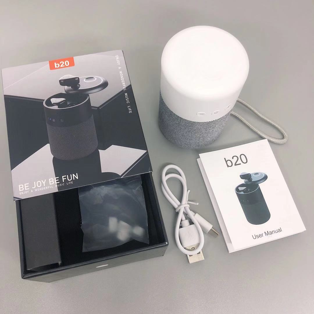 

2 в 1 Водонепроникний бездротовий спортивний музичний плеєр bluetooth 5.0 динамік сабвуфер аудіо зовнішні спортивні звуки музична скринька білий