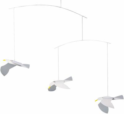 [Offiziell importiert] Frensted Mobile, Innendekoration, Nordisches Tierdesign, Aufsteigende Möwen, FSM130076, mit Präsentationsbox, Babyartikel, Geschenk