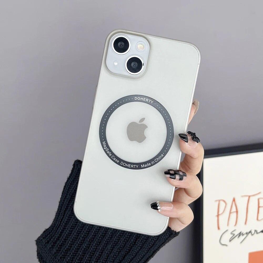 

Ультратонкий чехол для телефона Magsafe Charging 0,3 мм для iPhone 14 Plus 13 12 Pro Max, матовый прозрачный жесткий полипропиленовый чехол на заднюю панель Capa Caso For iPhone 14 Plus