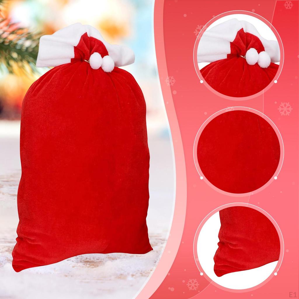 Christmas Drawstring Gift Bag Large Pouch Party Supplies Storage Xmas Sack for Wedding Travel Family