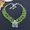 Prehnite, Peridot Gemstone 925 Sterling Silver Jewelry Necklace 18" KG-1847