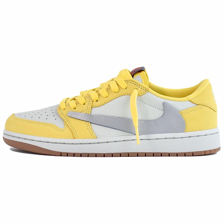 Travis Scott x Jordan Air Jordan 1 Low Vintage Basketbalové boty Dámské Kanárkově žluté DZ4137-700(Tým96-)