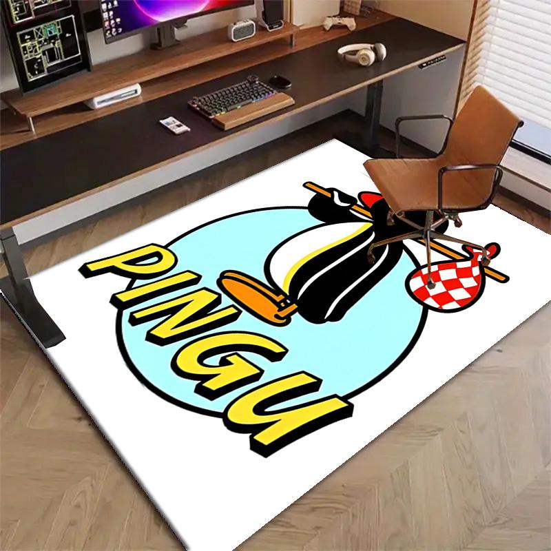 1pc Pingu Design Printed Area Rug Carpet for Bedroom Living Room Home Decor Rugs Mat Non Slip Mat Rug for Bedside