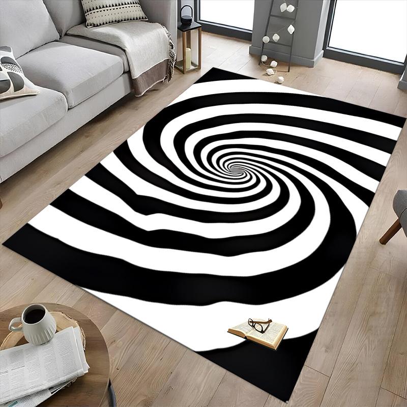 1PC Spiral Pattern Carpet Ultra Soft, Thick & Absorbent, Non Slip Machine Washable Mat for Entryway
