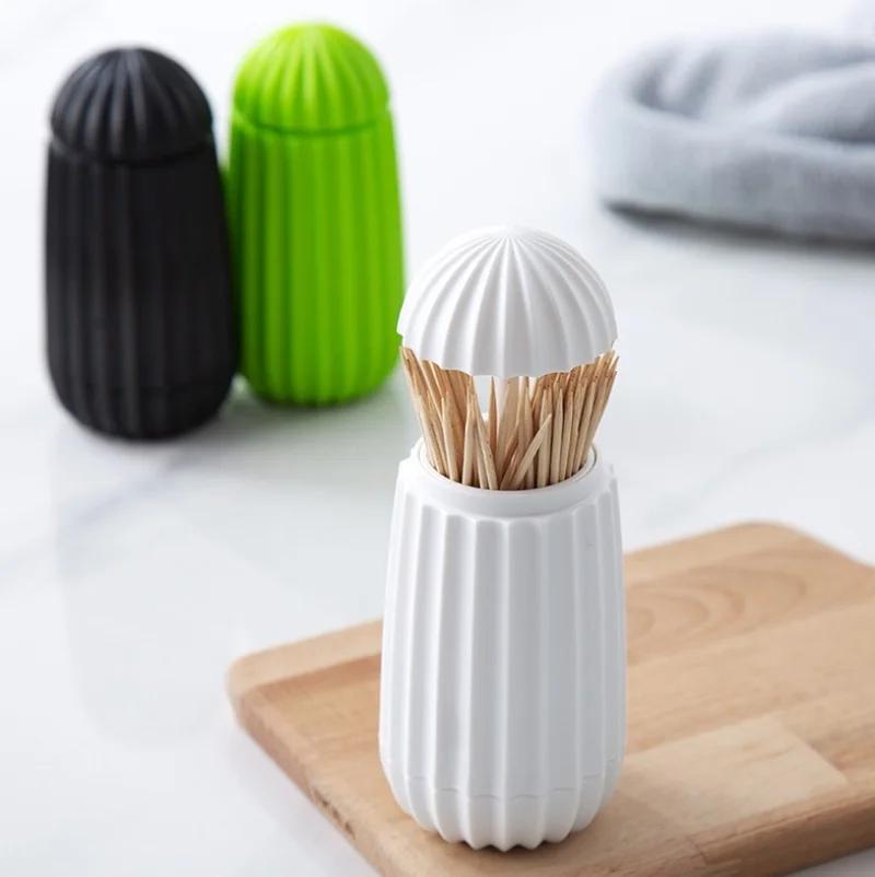 Creative Cactus Automatic Toothpick Box Convenient Storage Toothpick Holder Simple Dining Table Hand-pressed Home Decoration