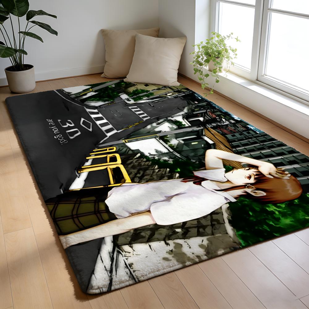 Anime S-Serial Experiments Lain Floor Mat Soft Flannel Floor Mat Non-Slip Absorbent Rug For Home Bedroom Bathroom