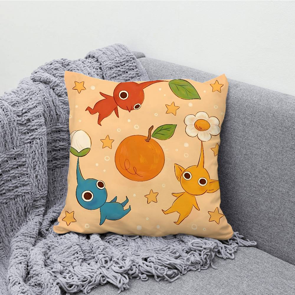P-Pikmin Pillowcases Bedroom Living Room Sofa Home Decor Polyester Cushion Cover with Zipper
