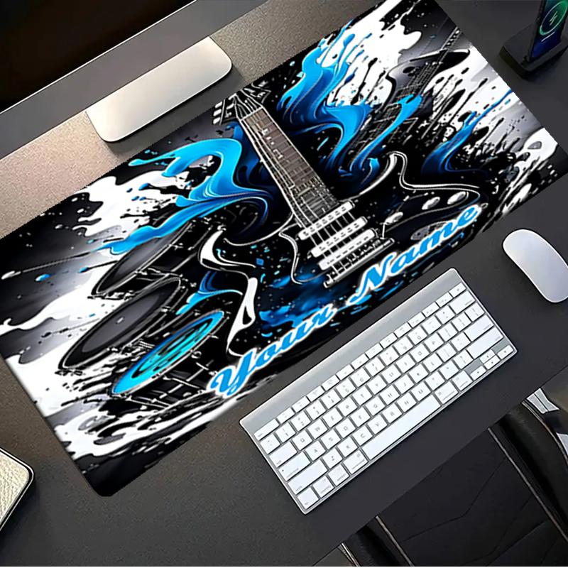 1PC Custom Name Electric Guitar Drums Mouse pad, keyboard and mouse desk pad, for computer notebook Birthday Gift For Any Room Or Office