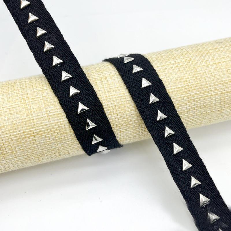 

4 метра/партия 2 см в ширину Модный Siiver Rivet Claw Nail тесьма хлопок холст одежда ремень ремень аксессуары декоративный пояс белый