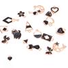 100Pcs Different Styles Mix Size Color Alloy Metal Drop Oil Charms Gold Pendant
