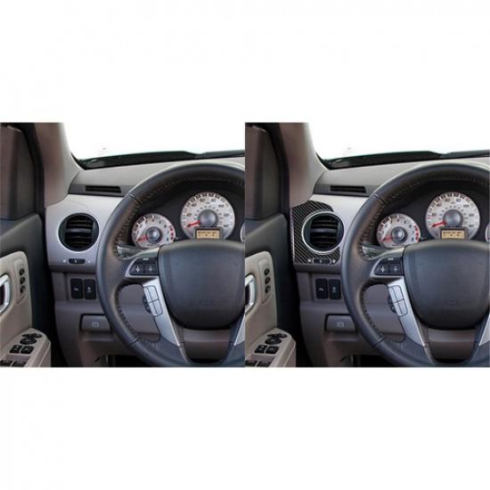2Pcs Carbon Fiber Interior Side Air Vent Outlet Cover Trim For Honda Pilot