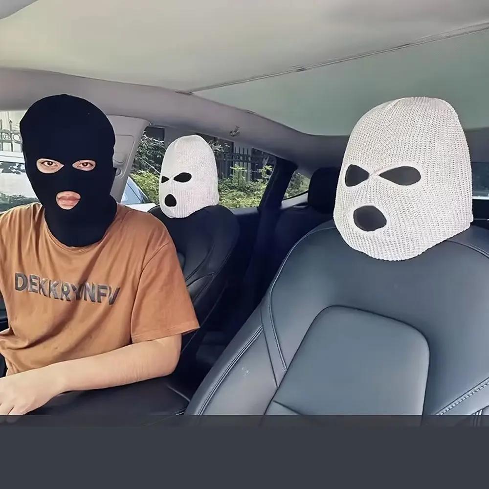 ISGTDRM Suitable For Tesla Model Y 3 Car Seat Cover Personalized Fun Hat Interior Modification Sentinel Mode Motorcycle Headgear